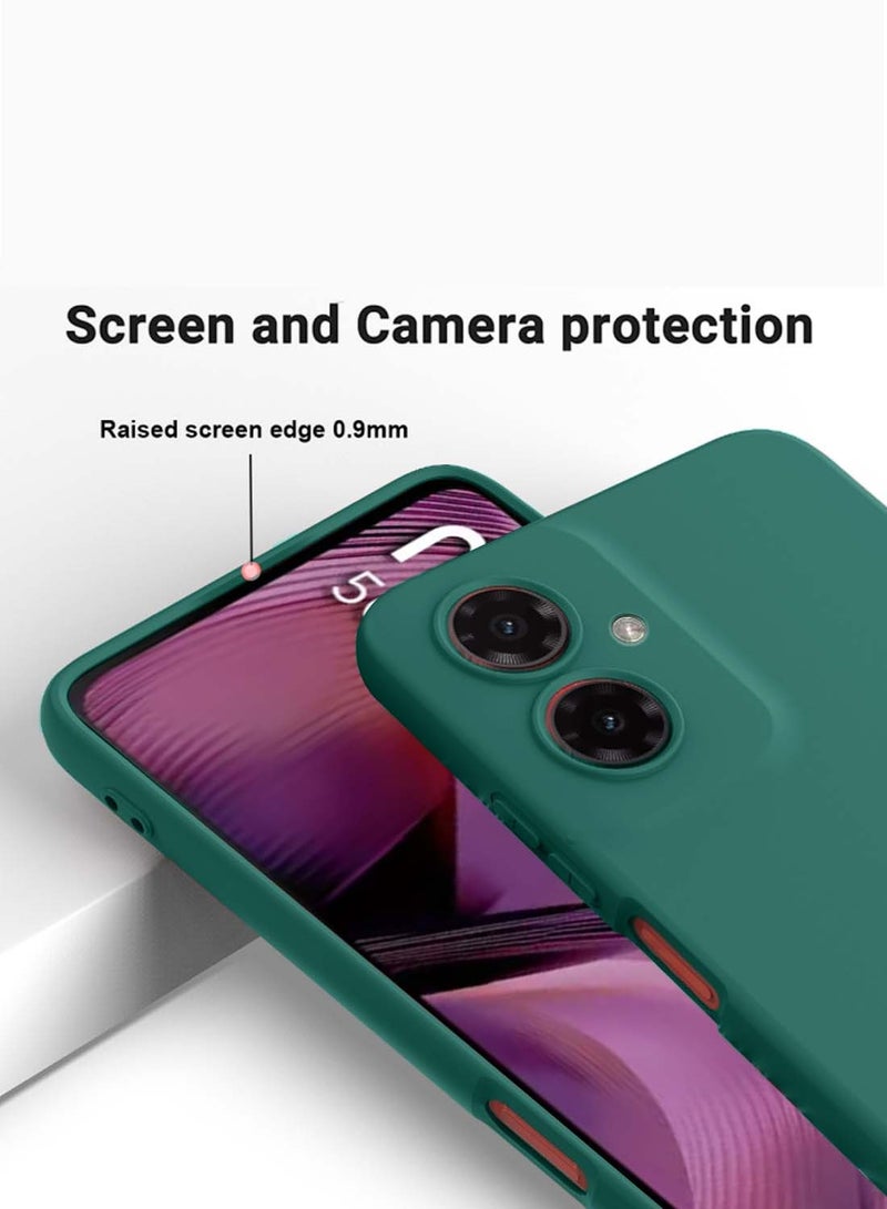 دبليو تيك موتورولا موتو G55 5G 2024 غطاء جراب سيليكون سائل ناعم ممتاز - أخضر غامق - Image 2