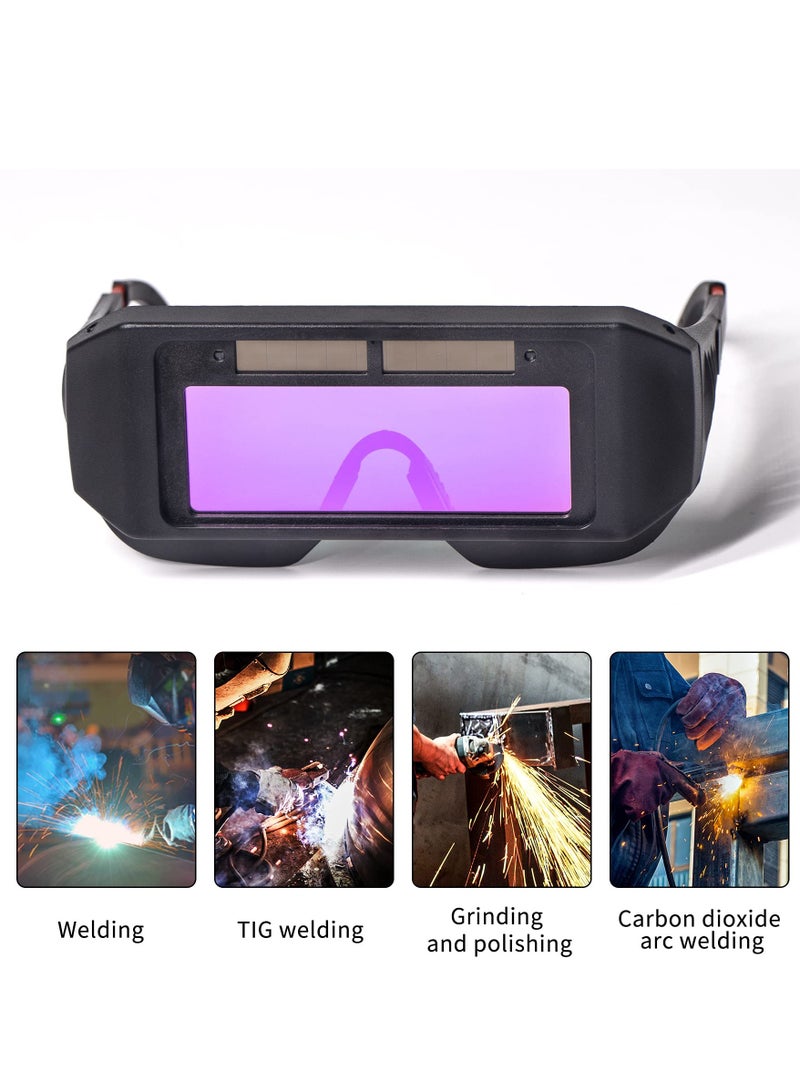 SOLARAE Auto Darkening Welding Goggles, Safety Protective Solar Powered with Adjustable Shade,  Sensors Welder Glasses for TIG MIG MMA Plasma, Welder Face Mask with Eye Shield - Image 5