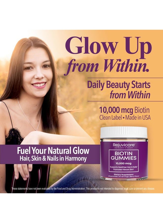 WINDMILL Health Products Biotin Gummies, Strawberry Flavor, 10,000 mcg, 60 Gummies, Rejuvicare - Image 5