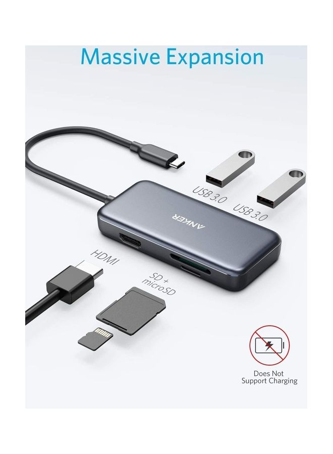 Anker USB C Hub, 5-in-1 USB C Adapter, with 4K USB C to HDMI, SD and microSD Card Reader, 2 USB 3.0 Ports, for MacBook Pro/Air (M1/M2/M3), iPad Pro/Air/Mini, Galaxy S25/S24/S23/S22, Pixel 8/7/6, and More - Image 2