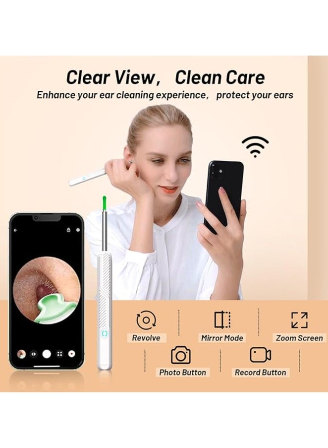 Senlon Tiger Ear Wax Removal, Wi-Fi Visible Ear Cleaner Kit with 12 Ear Pickers and Storage Case, Ear Wax Removal Tool with 1080 HD Camera and 6 Ear Scoops (White)  - Image 2