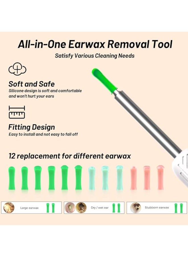 Senlon Tiger Ear Wax Removal, Wi-Fi Visible Ear Cleaner Kit with 12 Ear Pickers and Storage Case, Ear Wax Removal Tool with 1080 HD Camera and 6 Ear Scoops (White)  - Image 4