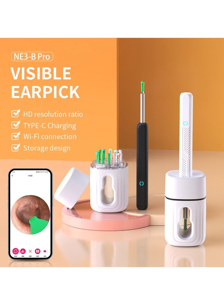 Senlon Tiger Ear Wax Removal, Wi-Fi Visible Ear Cleaner Kit with 12 Ear Pickers and Storage Case, Ear Wax Removal Tool with 1080 HD Camera and 6 Ear Scoops (White)  - Image 5