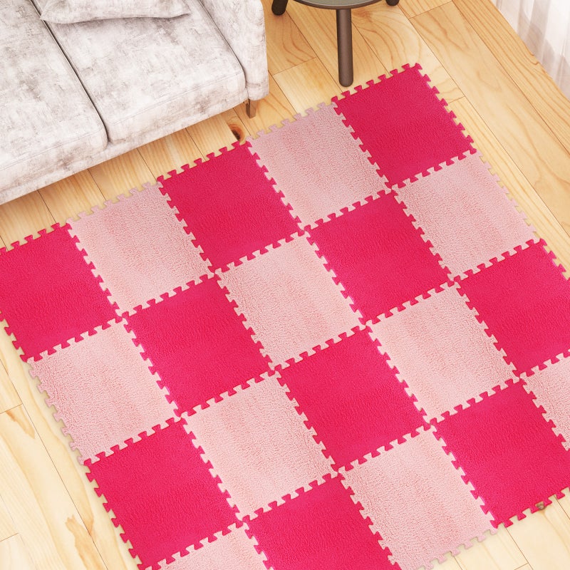 20pcs Plush Interlocking Floor Mats Puzzle Mats Tiles Interlocking Floor Carpet Squares For Home Nursery Playroom - Image 5