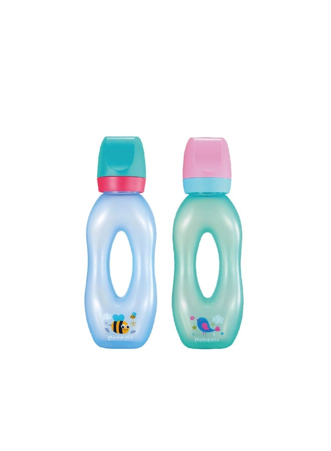 Momeasy 270ml Baby Feeding Bottle With Ergonomic Grip Design 44661 Blue - Image 1