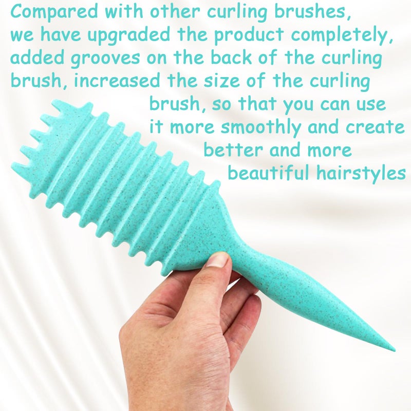 UVZNUMG Curl Defining Brush, 1 PCS Curly Hair Brush, Brush for Curly Hair, for Combing and Shaping Men's and Women's Curls to Reduce Pulling (Green) - Image 4