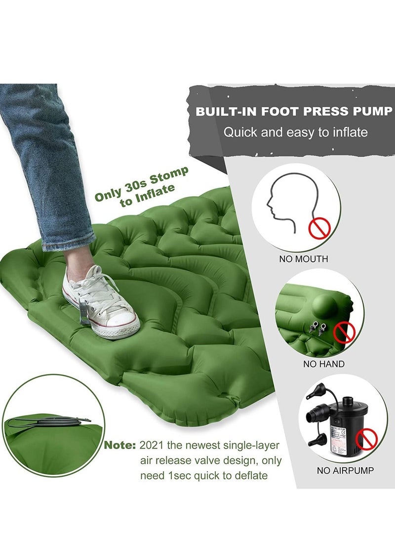 MIXDE Camping Sleeping Pad,Extra Thickness 3.9 Inch Inflatable Sleeping Mat with Pillow Built-in Pump,Ultralight Waterproof Camping Air Mattress for Backpacking,Tent,Traveling - Image 2