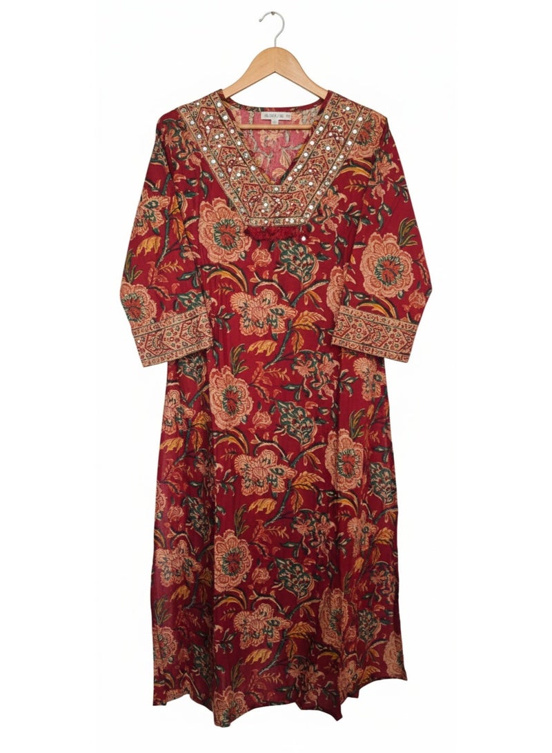 THUGFIT Elegant Pure Cotton Floral Coord Set – Summer Office & Casual Wear - Image 5