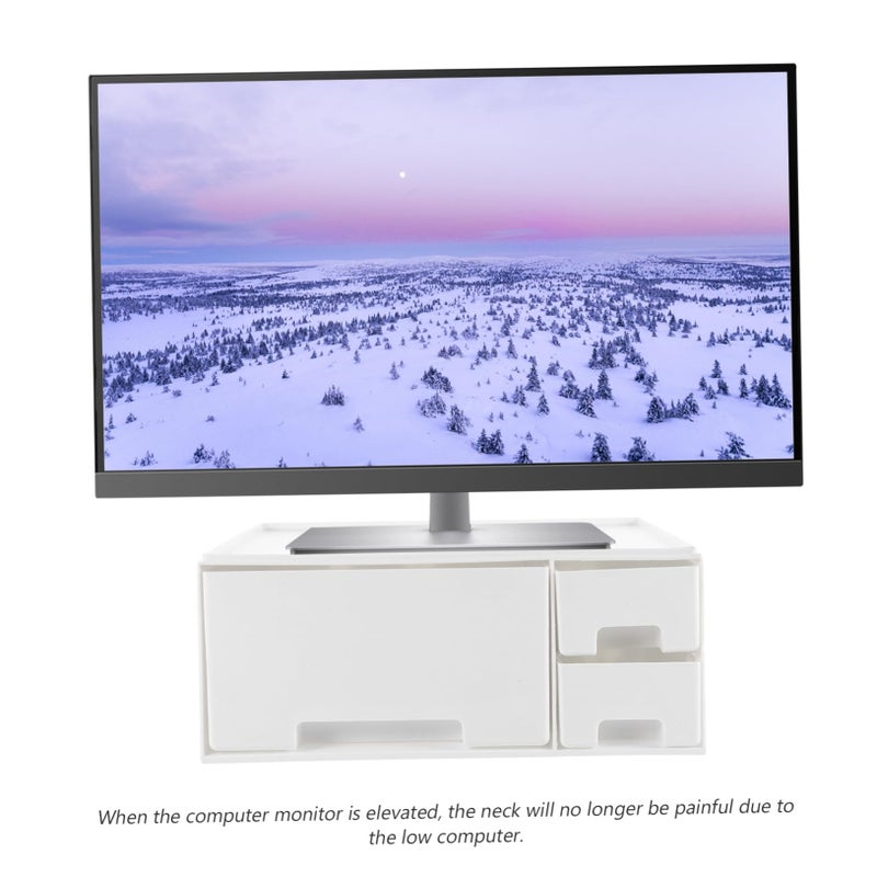 Adjustable Height Monitor Stand with Storage Shelf for Computer Laptop Office Home - Image 4