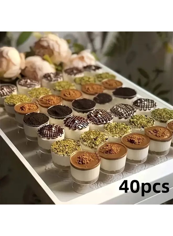 30 قطعة من أكواب الحلوى الأنيقة مع قاعدة قوية مزودة بأرجل لتقديم الموس والآيس كريم والبودينغ والكيك - Image 5