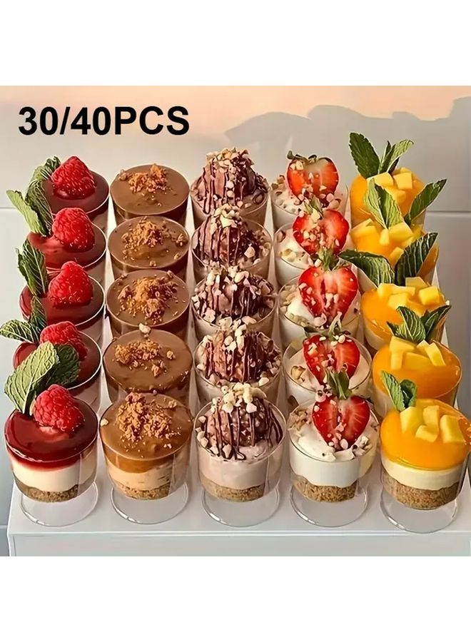 30 قطعة من أكواب الحلوى الأنيقة مع قاعدة قوية مزودة بأرجل لتقديم الموس والآيس كريم والبودينغ والكيك - Image 1