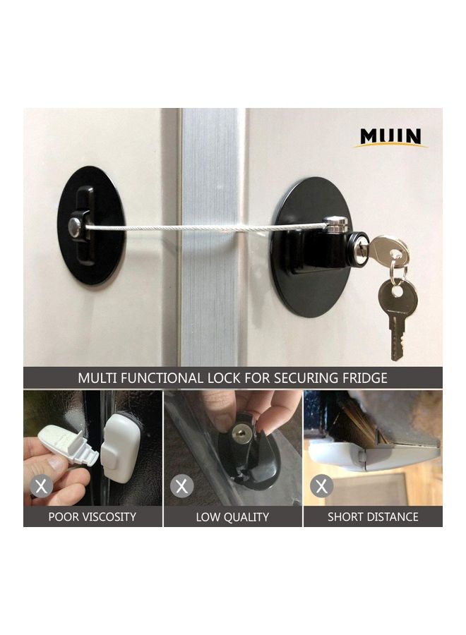 Highly Secured Refrigerator Lock With Key Black - Image 3