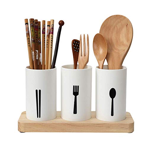 KITOME 3 Compartment Cutlery Holder for Kitchen and Dining Table, Spoon & Utensil Organizer Stand, Plastic Kitchen Storage Holder - Image 1