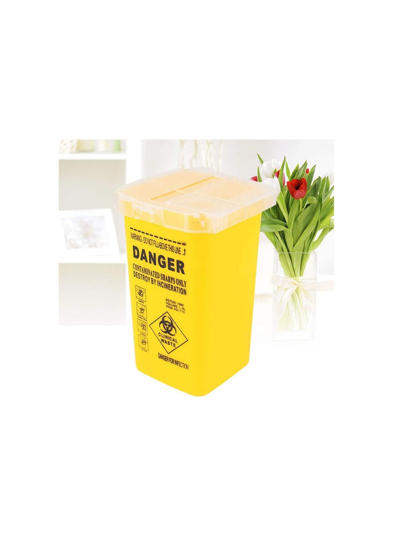 GGOOT Sharps Box Tattoo Needles Disposal Container Medical Supplies and Equipment (Yellow) - Image 2