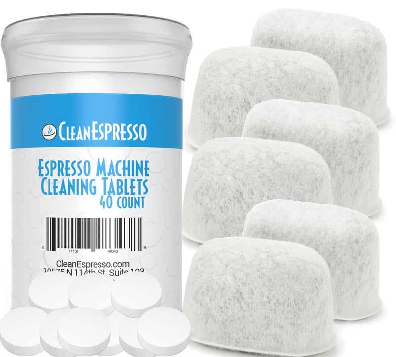 CleanEspresso CleanEspresso Designed For Breville Cleaning Kit 40 Cleaning Tablets and 6 Water Filters for Breville Espresso Machines 2g Espresso Machine Tablets
