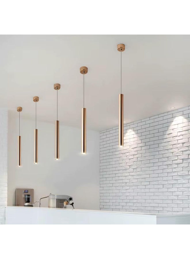 NERFA Elegant cylindrical pendant light in a luxurious gold finish, perfect for modern and upscale interiors. - Image 1