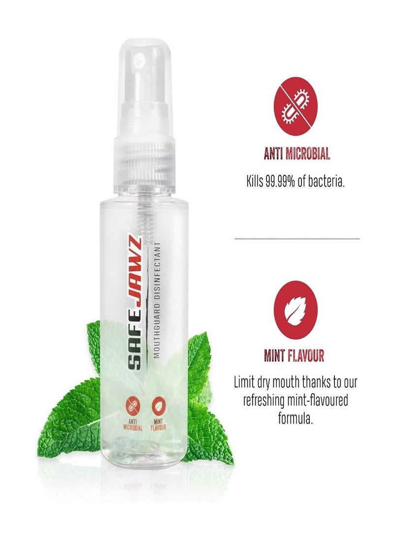 SAFEJAWZ Anti-Microbial Disinfectant Cleaner and Freshener Spray for all Sports Gum Shields, Mouth Pieces and Mouthguards - 50ml bottle - Image 4
