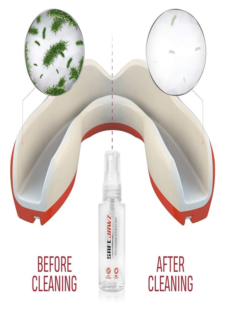 SAFEJAWZ Anti-Microbial Disinfectant Cleaner and Freshener Spray for all Sports Gum Shields, Mouth Pieces and Mouthguards - 50ml bottle - Image 5