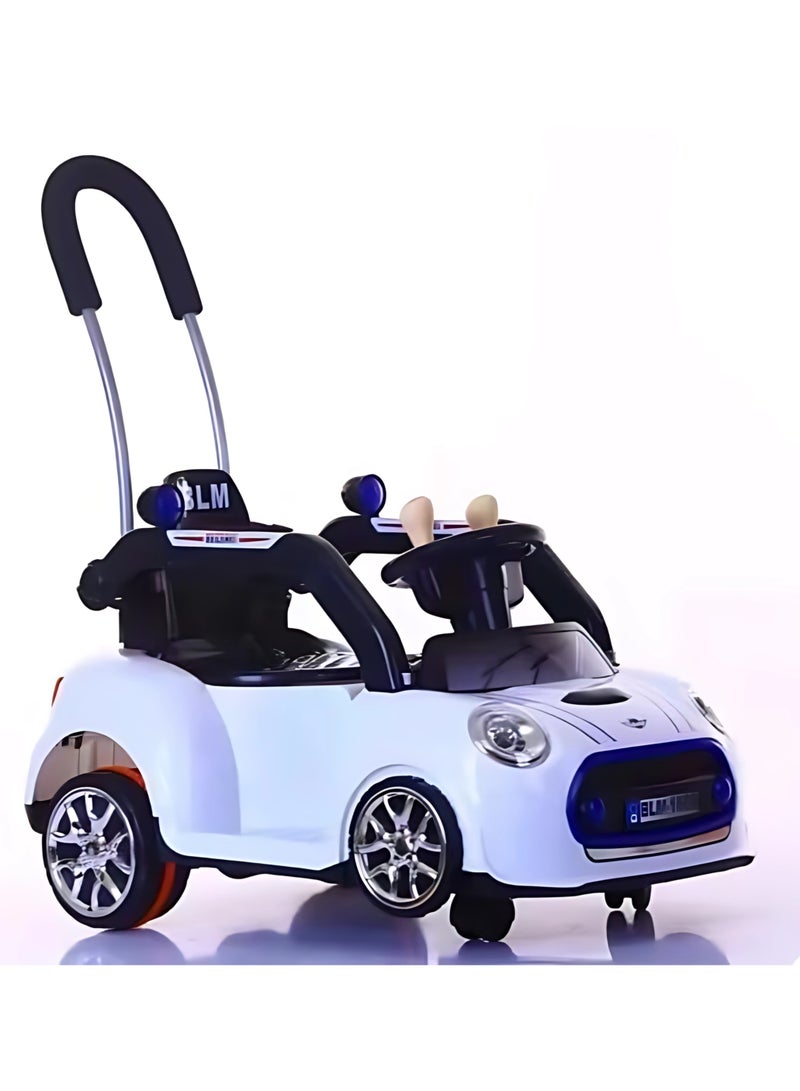 ECVV Four Wheeled Children's Electric Kids Car Kids Ride On Car Toy with Parental Handle, Music & Light, Car for Children | Baby Ride on Car for Kids 1 to 4 Years Boy and Girl (6V4.5A) (White) - Image 3