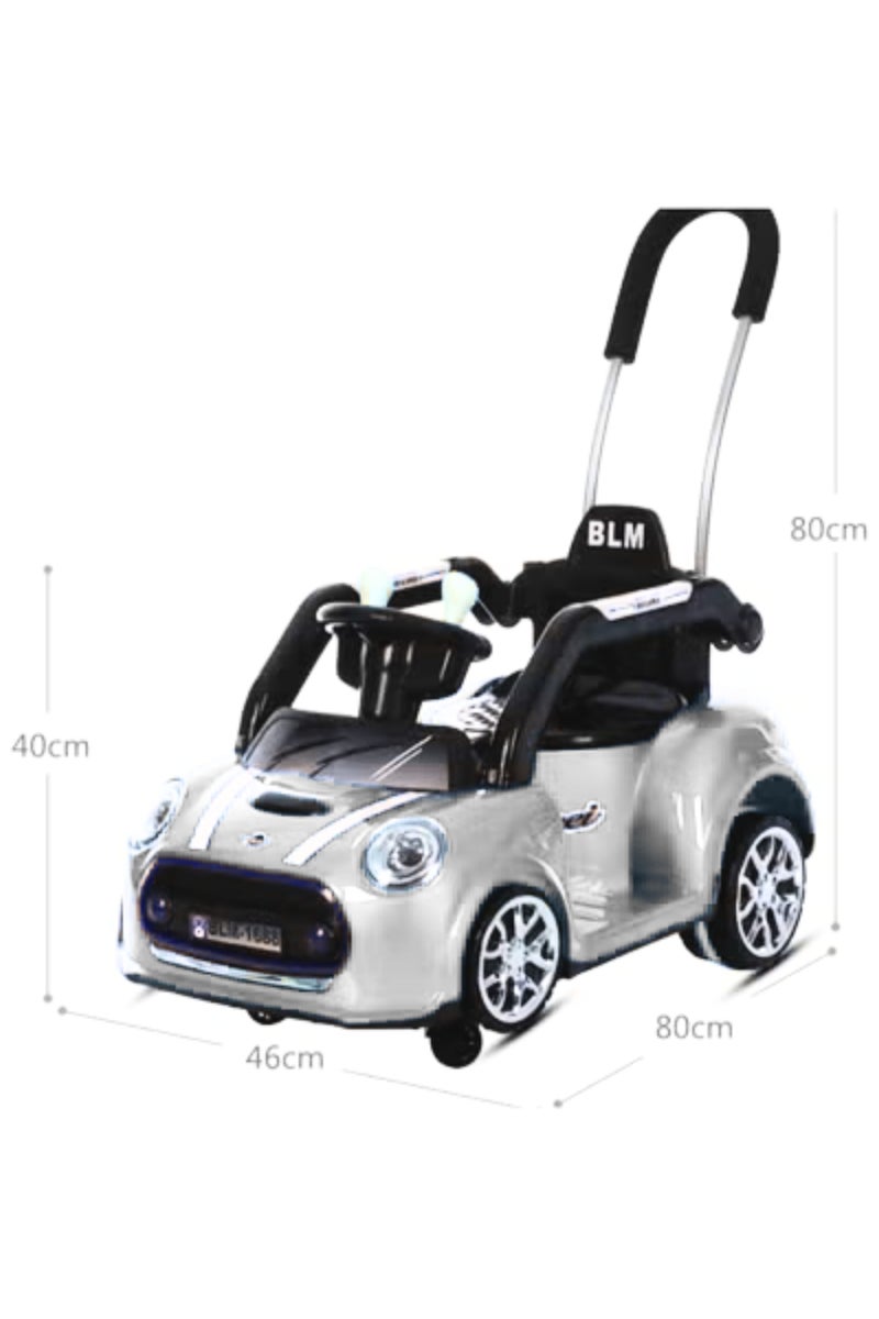 ECVV Four Wheeled Children's Electric Kids Car Kids Ride On Car Toy with Parental Handle, Music & Light, Car for Children | Baby Ride on Car for Kids 1 to 4 Years Boy and Girl (6V4.5A) (White) - Image 2