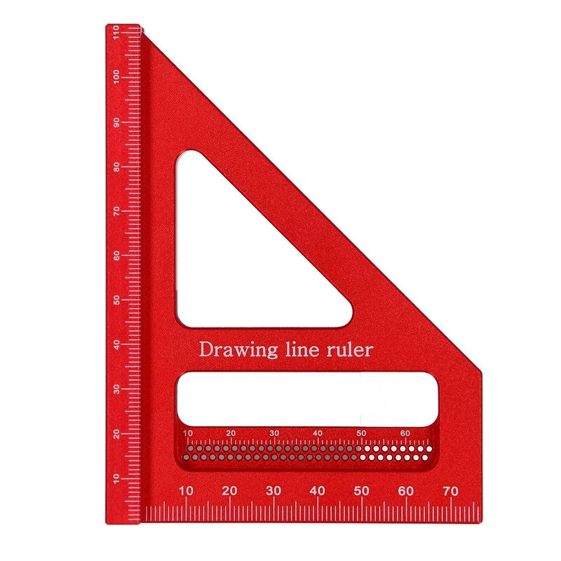 3D Multi Angle Measuring Ruler, Aluminum Alloy Woodworking Square Protractor, 45 90 Degree Miter Triangle Ruler for Woodworking, DIY Projects, Engineers and Carpenters, with - Image 2