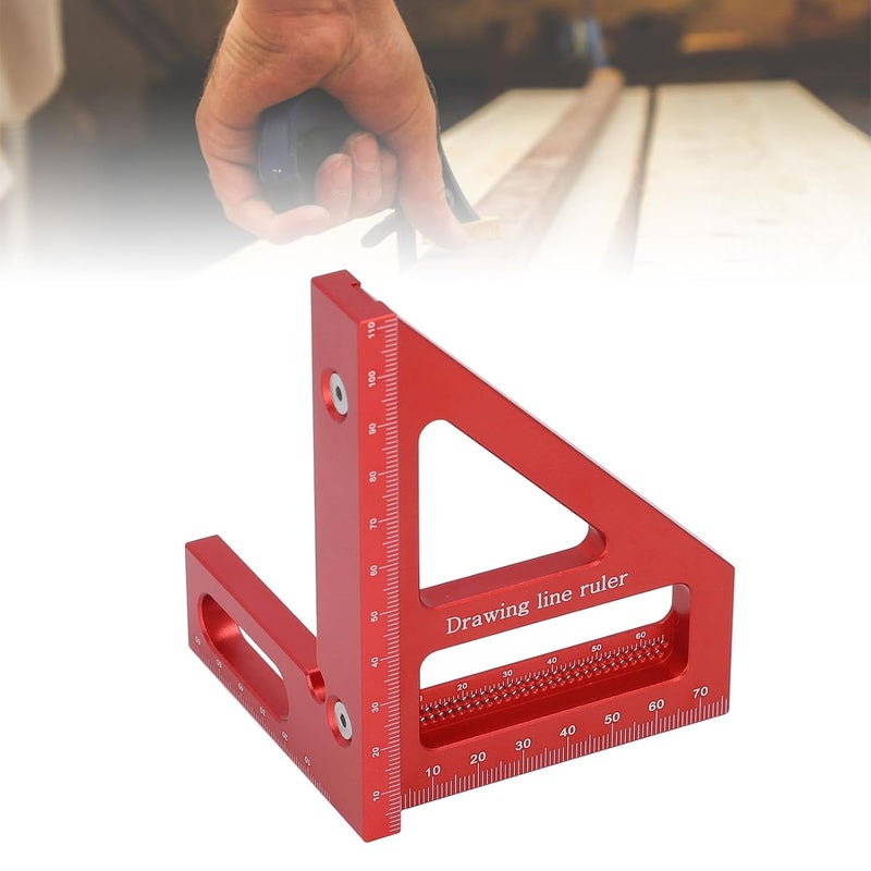 3D Multi Angle Measuring Ruler, Aluminum Alloy Woodworking Square Protractor, 45 90 Degree Miter Triangle Ruler for Woodworking, DIY Projects, Engineers and Carpenters, with - Image 3