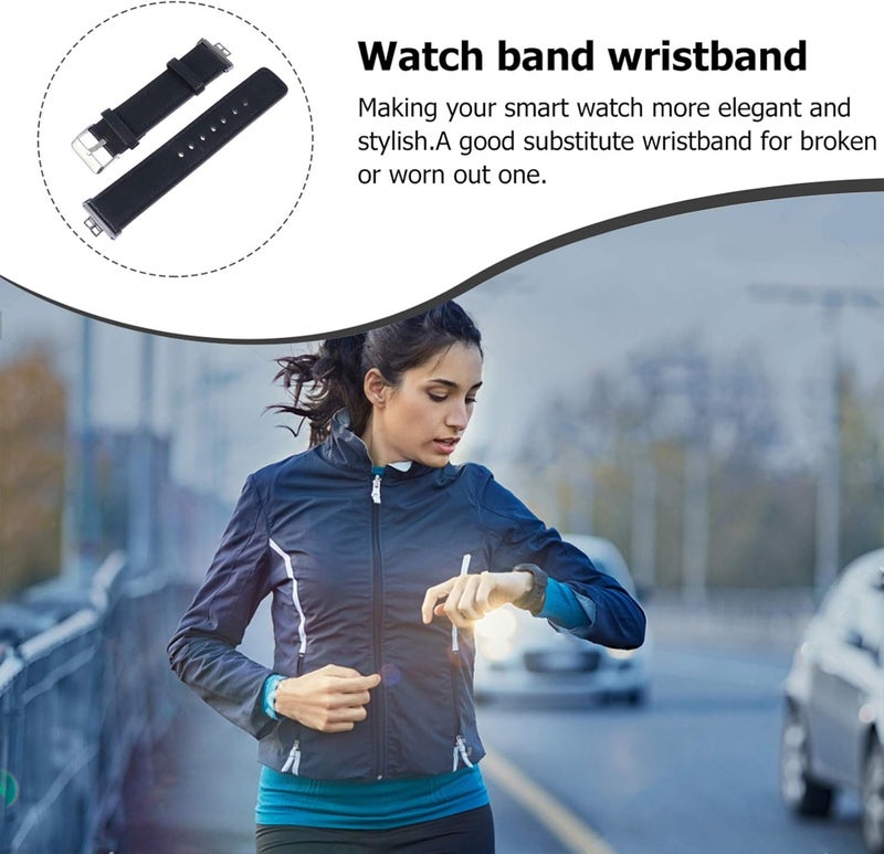 كلاراكو سوار ساعة من الجلد من كلاركو، سوار ساعة سريع الفك، سوار ساعة ذكية عتيق، أحزمة سيليكون ناعمة قابلة للتعديل للنساء والرجال متوافقة مع ساعة هواوي فيت - Image 5