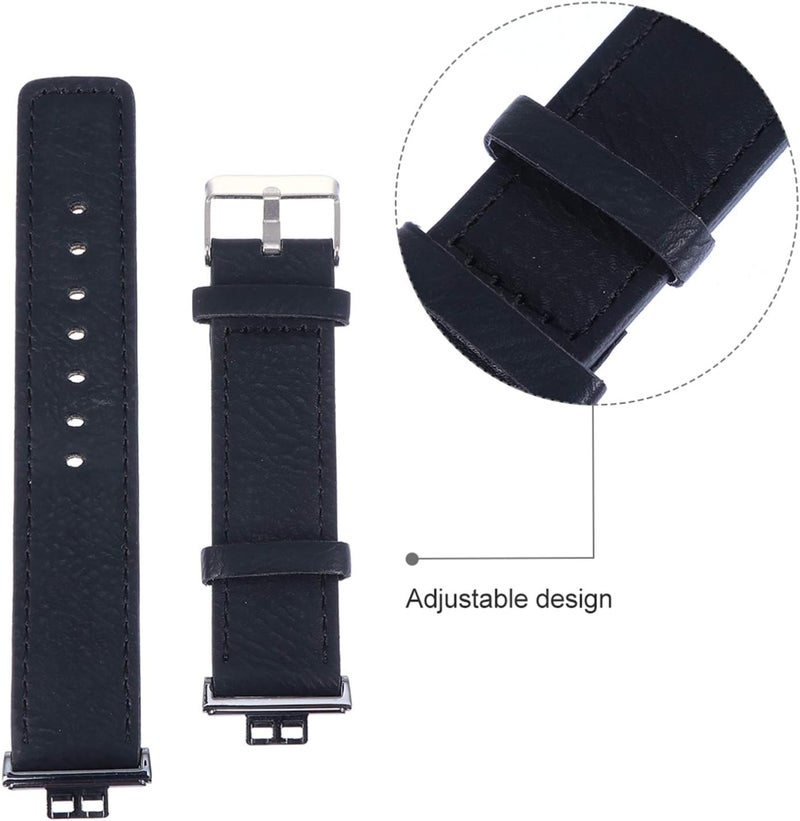 كلاراكو سوار ساعة من الجلد من كلاركو، سوار ساعة سريع الفك، سوار ساعة ذكية عتيق، أحزمة سيليكون ناعمة قابلة للتعديل للنساء والرجال متوافقة مع ساعة هواوي فيت - Image 3