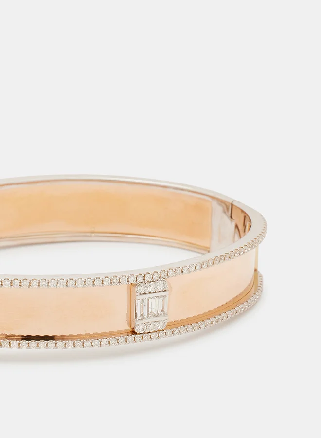 Annaka 18Kt Rose Gold Bangles Studded with Natural Diamonds