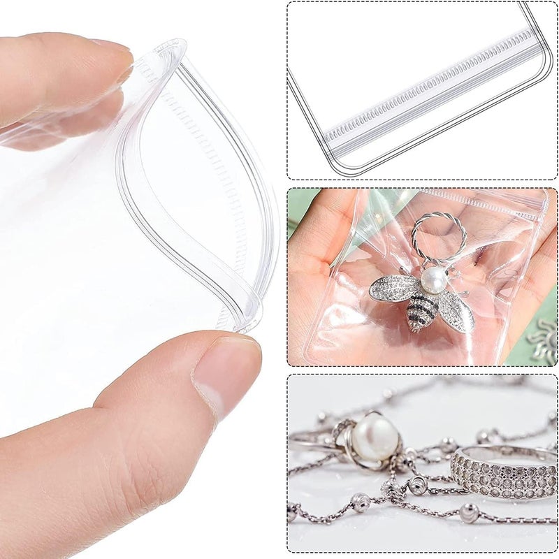 GSXRB Small PVC Jewelry Bags - Pouch Packaging for Rings & Earrings (100PCS, 2.36 * 3.15IN) - Image 3