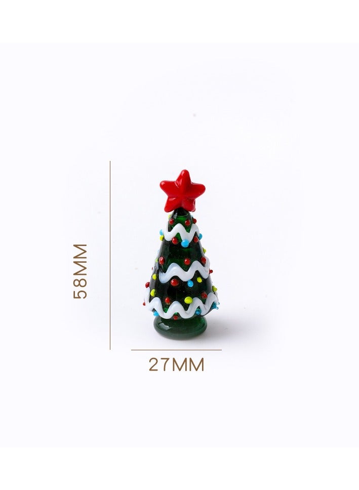 Christmas Glass Ornament Christmas Tree Santa Claus Creative Home Cartoon Mini Ornament  - Image 1
