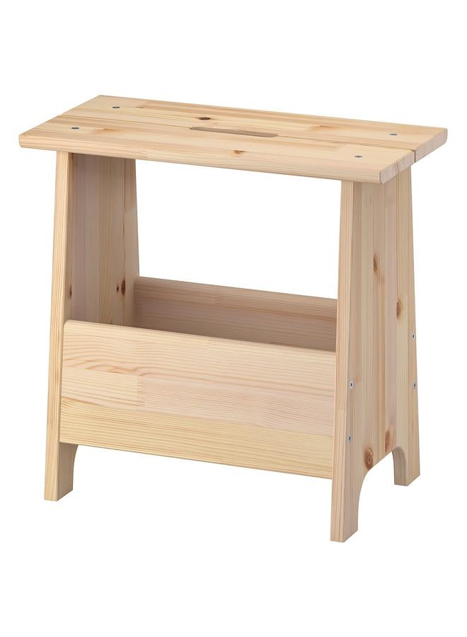 Zaboon Stool With Storage, Pine - Image 1