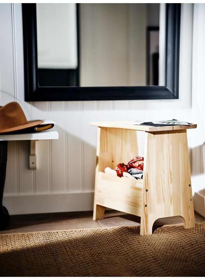 Zaboon Stool With Storage, Pine - Image 2