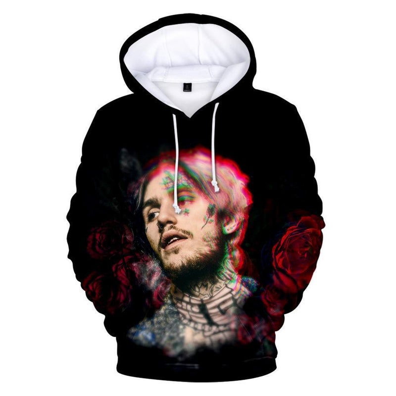 Rapper Lil Peep Surrounding 3D Digital Printing Casual Hooded Vests - Image 4