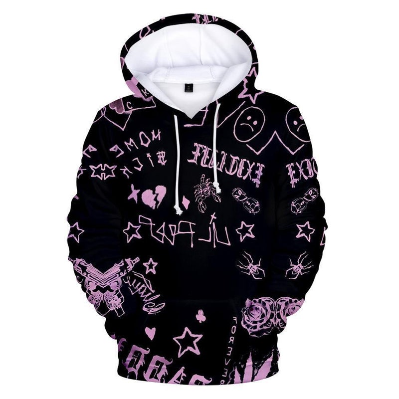 Rapper Lil Peep Surrounding 3D Digital Printing Casual Hooded Vests - Image 3