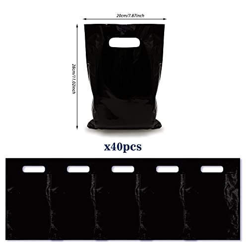 TOSPARTY 40PCS Black Plastic Gift Bags Easter Candy Bag Die Cut Bags are Sturdy Party Assorted Plastic Easter Gift Bag - Image 2