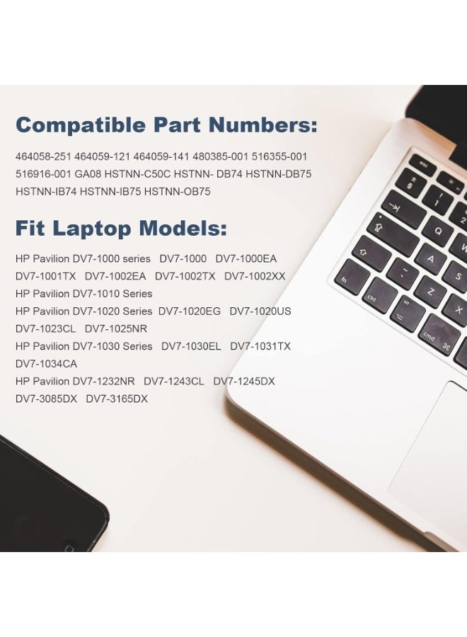 Terabyte Laptop-Batterie FOR HP Pavilion DV7-1000 DV7-1010 DV7-1020 DV7-1030 DV7-1040 DV7-1050 HDX18 HDX18T-1000 HDX18-1020 X18-1000 X18-1100 X18-1300 DV8-1000 464058-251 480385-001 516355-001 GA08 - Image 2