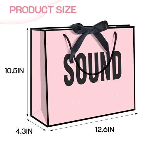QLSKO 5 Senses Gift Bags for Women Men with Bow Ribbon Tissue Paper and Handles,Five Senses Gift Paper Bag for Present Wrappings,Wedding Anniversary Party Mothers Valentine,Medium (Pink) - Image 3
