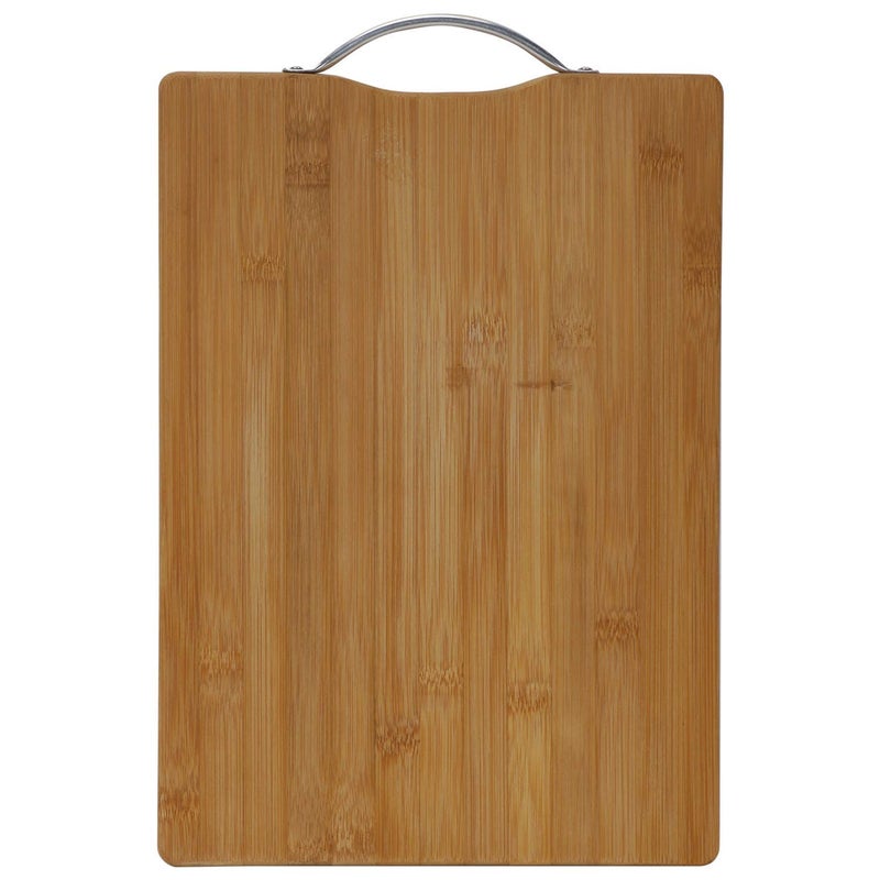 GION Non Slip Wooden Bamboo ChoppingCuttingSlicing Board Antibacterial Surface Instant Salad Making Vegetable Cutting with Stainless Steel Handle 1Pcs - Image 1