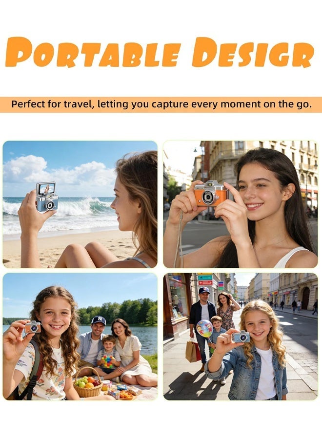Makrystorm Mini Keychain Camera, 1080P Portable Digital Camera with 1.47” Flip LCD & Flash, Retro Collectible Pocket Camera for Travel, Parties, Birthday(Brown 128GB) - Image 5