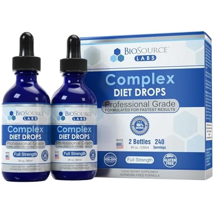 BioSource Labs Complex Diet Drops – Best Natural Drops for Men and Women (2 Bottle Pack) - 60 Day Supply - Image 1