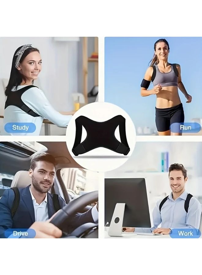Black Posture Corrector Harness Adjustable Back Support Straps For Hunchback Pain Relief - Image 5