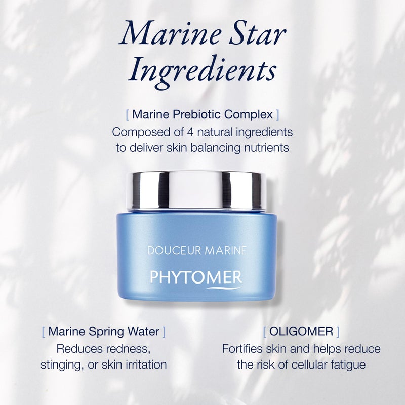 Phytomer Douceur Marine Soothing Moisturizing Face Cream | Reduce Redness, Calm Sensitive Skin | Probiotic Face Moisturizer for Dry Skin | Sustainable, Natural Ingredients | 50ml - Image 4