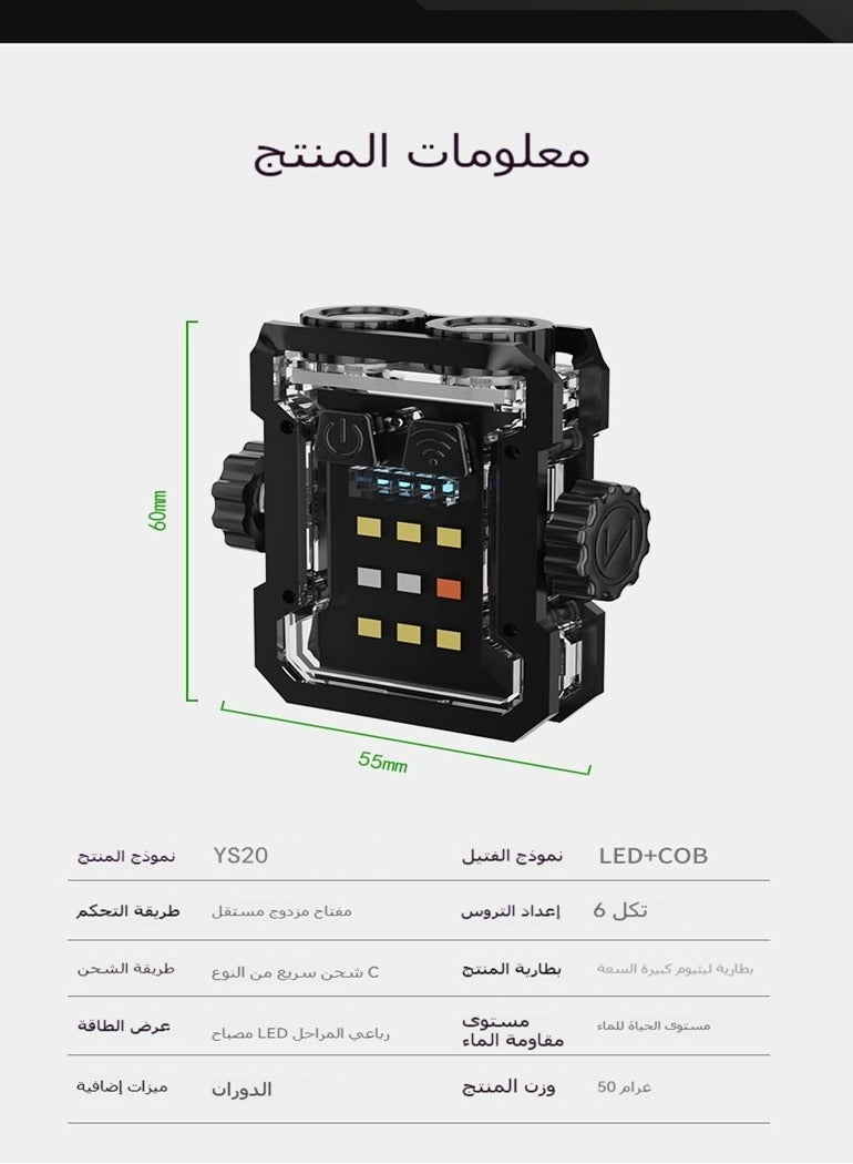 Mini Keychain EDC Flashlight 1000 Lumens Rechargeable LED Torch Portable Tactical Pocket Light with Magnet Clip USB-C Waterproof 6 Modes - Image 3