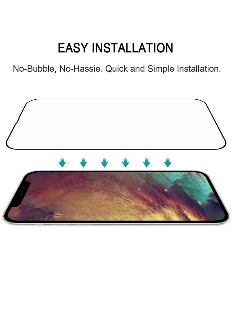 BORTONY Screen Protector Compatible for iPhone 14 Pro Max [6.7 Inch] Full Coverage 9D Tempered Glass Film For iPhone 14 Pro Max Clear/Black - Image 3