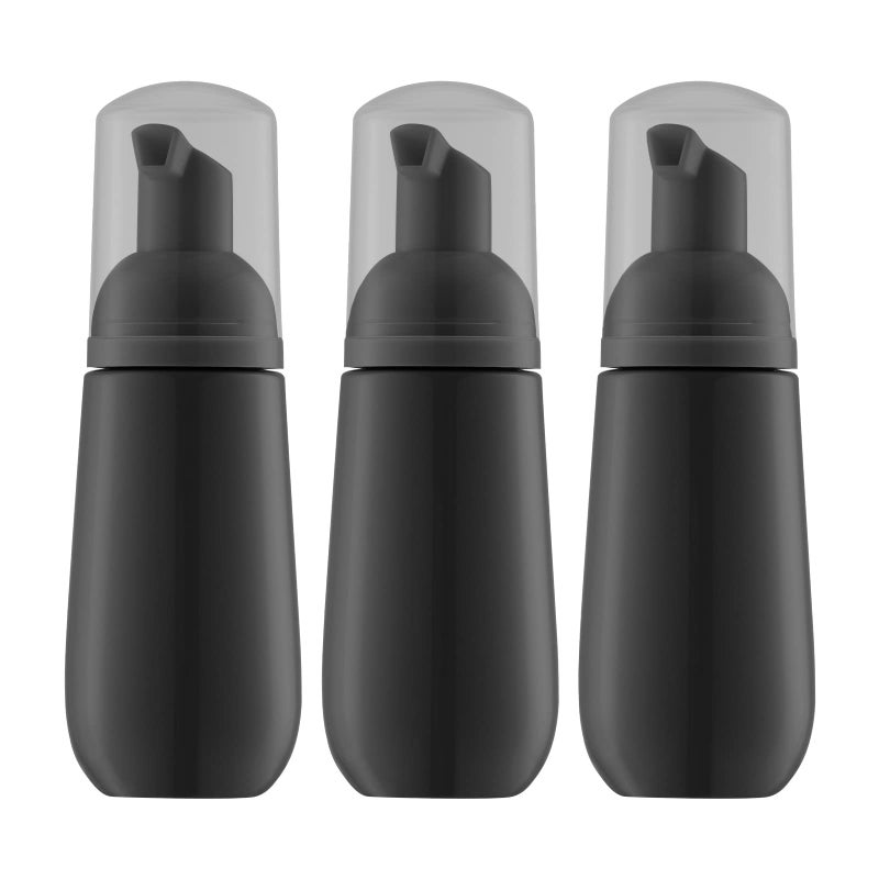 Owlyee 2oz Foam Bottle, Empty Travel Foaming Pump Dispenser for Hand Soap, Lash Cleanser, Shampoo (3PCS, Black) - Image 1