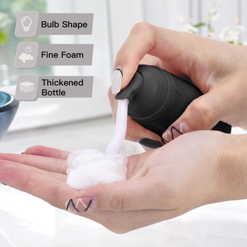 Owlyee 2oz Foam Bottle, Empty Travel Foaming Pump Dispenser for Hand Soap, Lash Cleanser, Shampoo (3PCS, Black) - Image 3