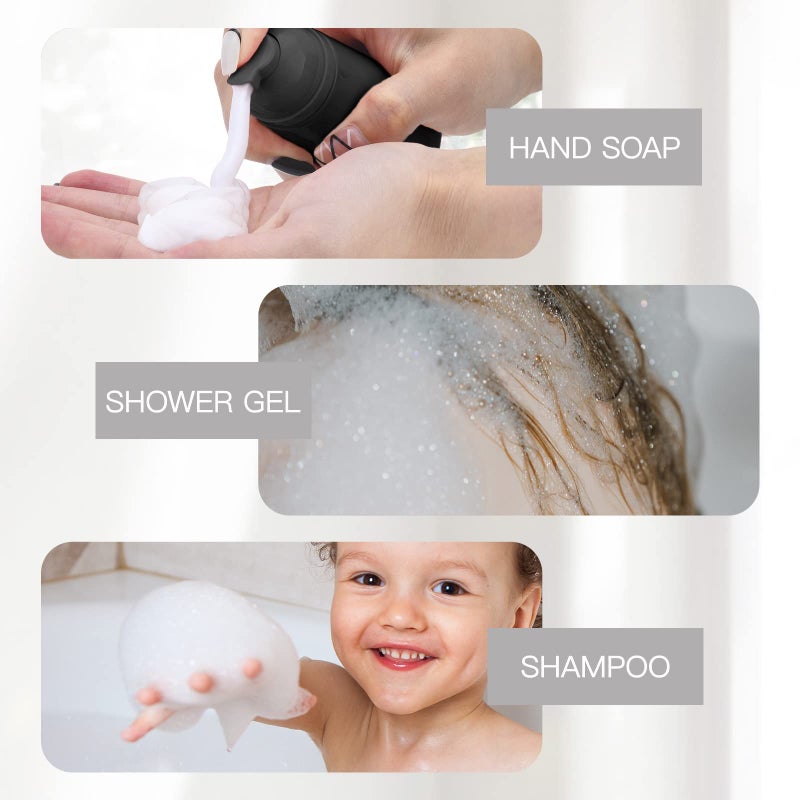 Owlyee 2oz Foam Bottle, Empty Travel Foaming Pump Dispenser for Hand Soap, Lash Cleanser, Shampoo (3PCS, Black) - Image 4