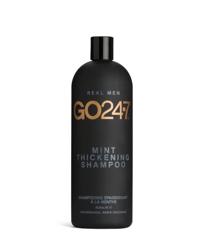GO247 Mint Thickening Shampoo â€“ Professional Size Energizing Daily Cleanser with Peppermint & Menthol â€“ Helps Support Fuller, Thicker-Looking Hair â€“ Fresh Mint Scent, 32 Fl Oz - Image 1