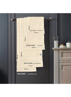 Rest Bath Towel Set Of 6 Ivory Cotton Towel 70X140Cm , 47X55 Inch Luxury Hotel Towel Set Absorbent Durable Lightweight Washable Quick Dry Spa Quality Beach Family Bath Towel.  - Image 2